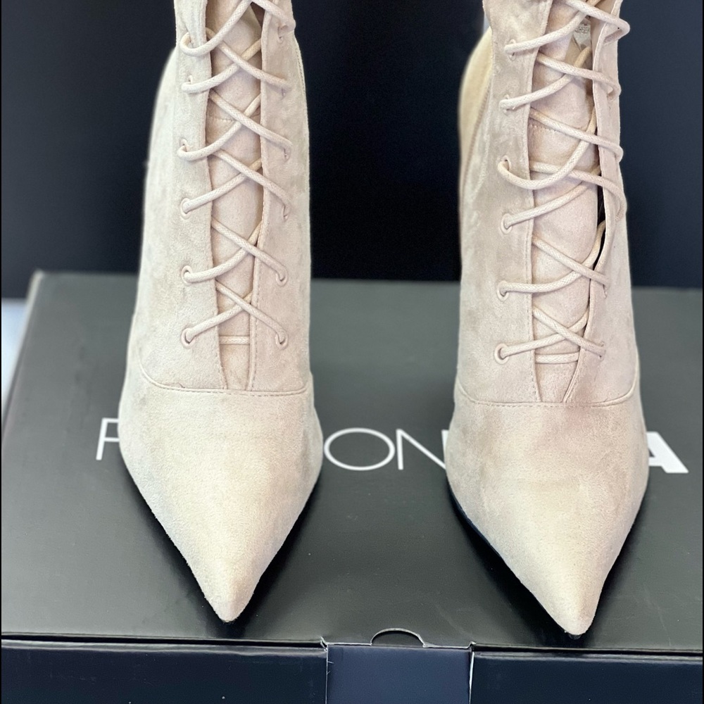 Nude booties Fashion Nova